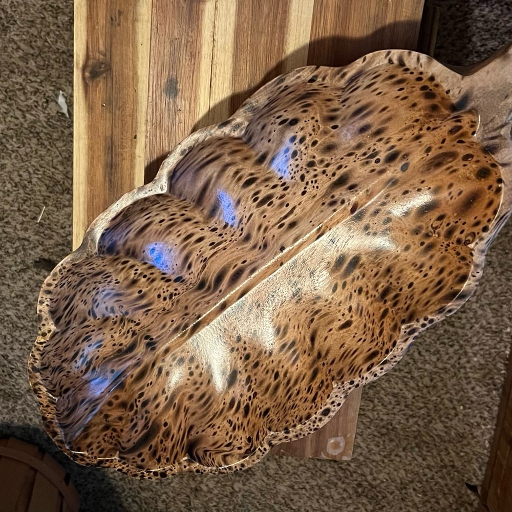 Exotic Mango Wood Extra Large Unique Serving Bowl L 16” W 8” D 3” World Market